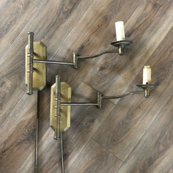 Vintage Solid Brass Swing-Arm Wall Lamps – Set of 2 - Chapman 1977 - Picture 3 of 12